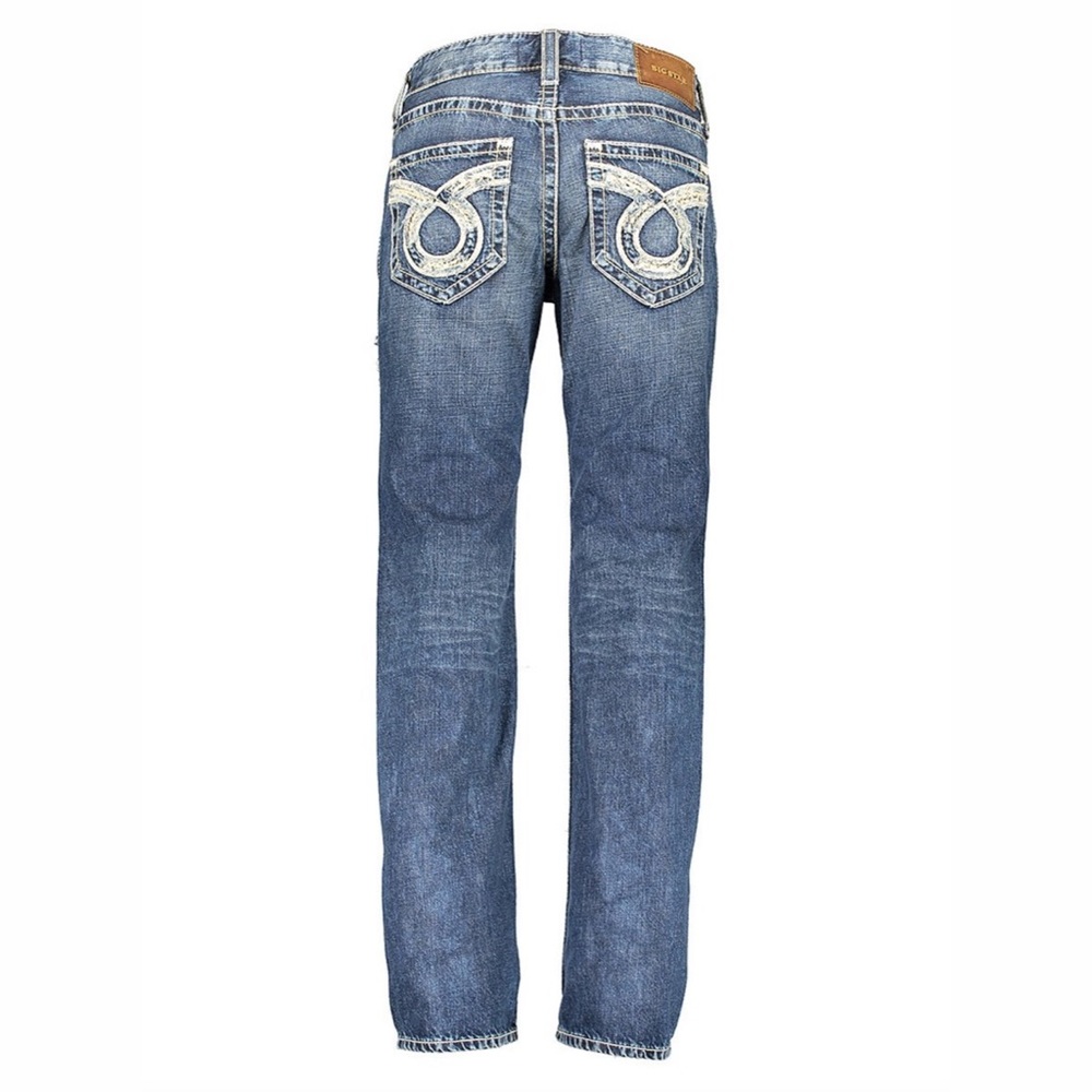 Men Big Star Jeans Mid Rise Union Straight Ripped 38R